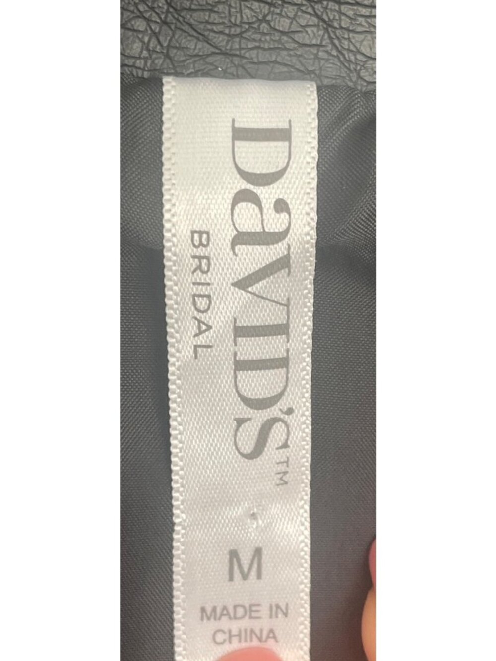 Davids Bridal Black Faux Leather Jacket "Just Married" Med Wedding Reception - Picture 4 of 5